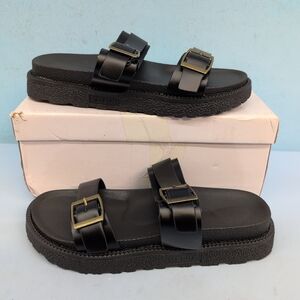 Shein Open Toe Comfortable Slide Flat Women Sandals EU 39 Black